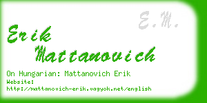 erik mattanovich business card